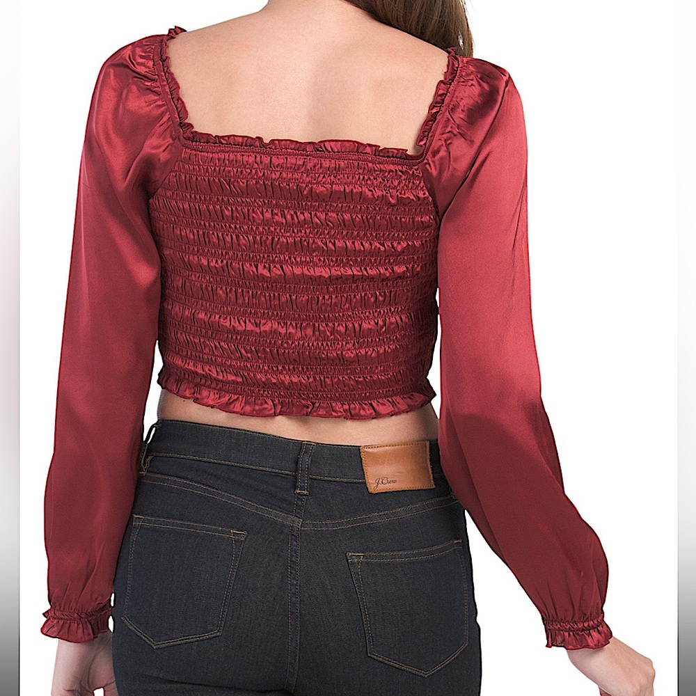 Japna Ruched Satin Top - Picture 2 of 10